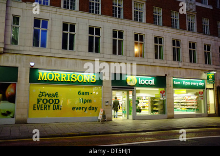 Morrisons Local supermarket store on Shaftsbury Avenue, London Stock Photo