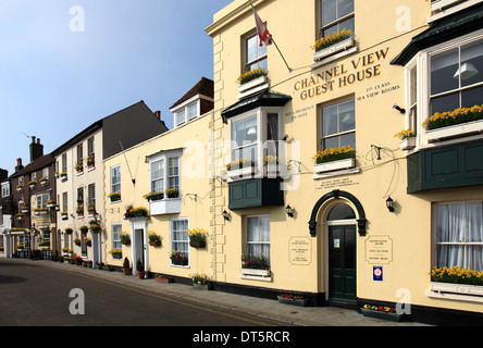 Spring Daffodil flowers in window boxes, Deal town, Kent County; England; UK Stock Photo