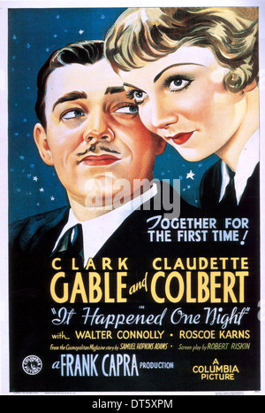 CLARK GABLE, CLAUDETTE COLBERT POSTER, IT HAPPENED ONE NIGHT, 1934 Stock Photo