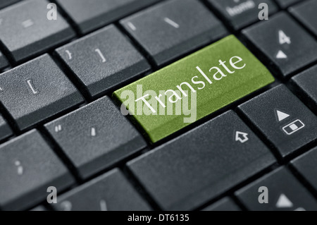 Translate button on computer keyboard closeup Stock Photo