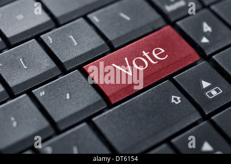 Voting concept. Words Vote on button of computer keyboard. Stock Photo