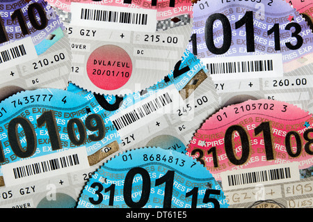 UK paper tax discs are due to be phased out and replaced by an electronic system from October 2014. Stock Photo