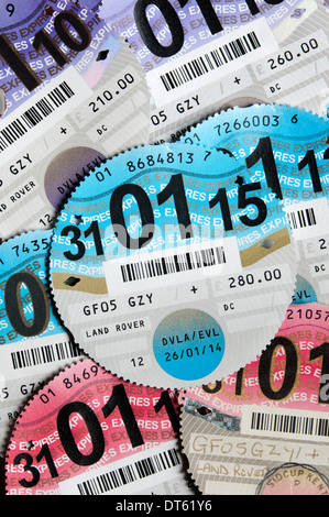 UK paper tax discs are due to be phased out and replaced by an electronic system from October 2014. Stock Photo