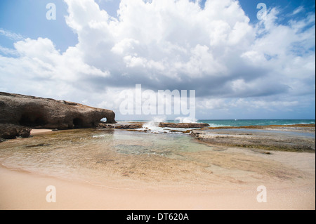 Empty beach, Barbados Stock Photo