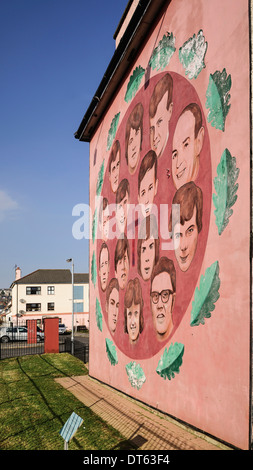 Ireland, Derry, The People's Gallery series of murals in the Bogside, Mural known as Bloody Sunday Victims mural.