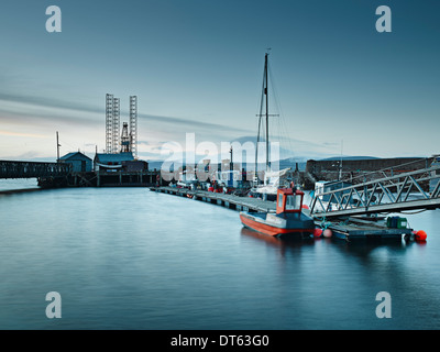Pier and harbor, Cromarty Firth, Scotland, UK Stock Photo