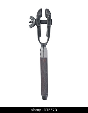 vintage hand vise isolated over white background, clipping path Stock Photo