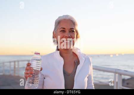 Mature woman on walking exercise Stock Photo