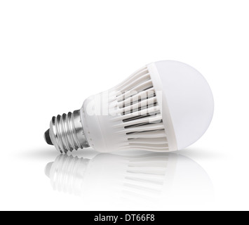 Led bulb with reflection on the ground Stock Photo
