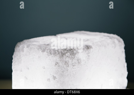 Block of ice or an ice cube, close up. Stock Photo