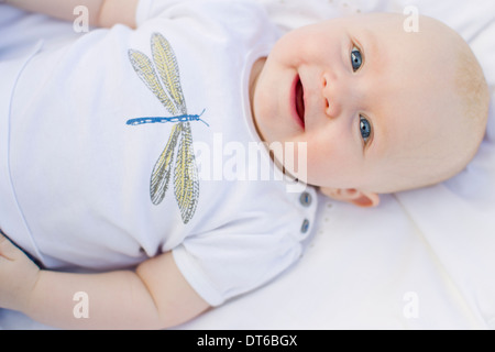 Baby girl smiling at camera Stock Photo