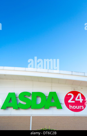 ASDA supermarket 24 hours sign Stock Photo