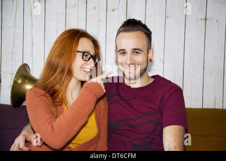 Candid portrait of young couple Stock Photo