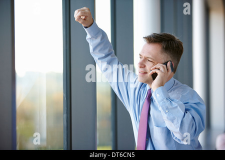 Businessman on cell phone Stock Photo