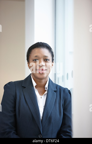 Portrait of businesswoman looking at camera