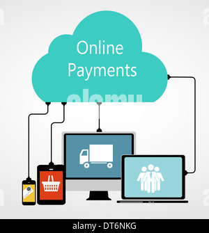 Online Payments Flat Concept Vector Illustration Stock Photo