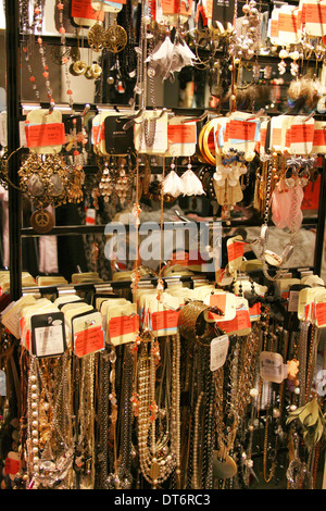 Jewelleries on sale in  jewellery shop Stock Photo