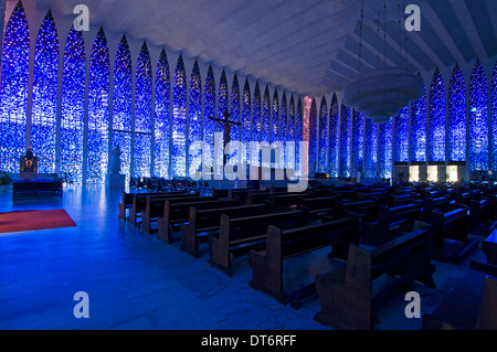 Brasilia's tourist attractions is the Santuario Dom Bosco (Sanctuary of Dom Bosco) is a church famed for its very impressive interior, bathed in Stock Photo