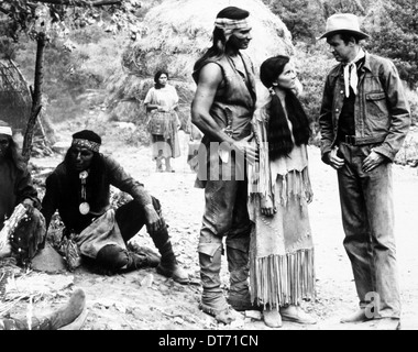 JEFF CHANDLER, DEBRA PAGET, JAMES STEWART, BROKEN ARROW, 1950 Stock Photo