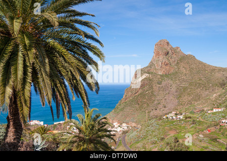 View over coast from Taganana village in The Anaga mountains in the north of Tenerife, Canary Islands Stock Photo