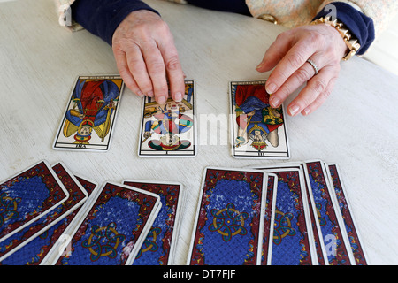 Tarot card reading Stock Photo