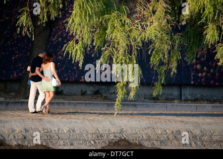 Banks of the Seine. Couple. Stock Photo