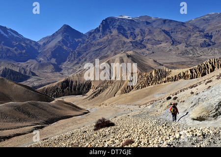 Trekker in Mustang Stock Photo