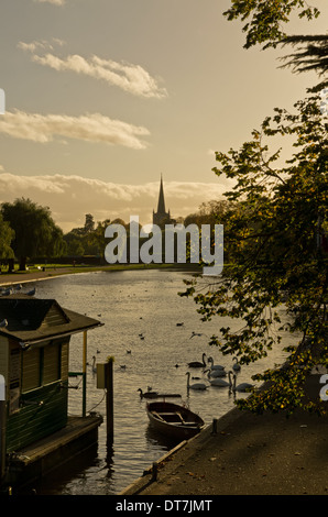 River Avon at dusk Stock Photo