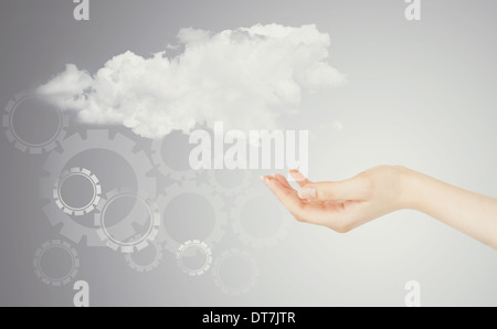 Cloud computing concept - world wide data sharing and communication Stock Photo