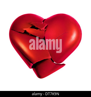 Photo with a broken heart isolated in white background Stock Photo