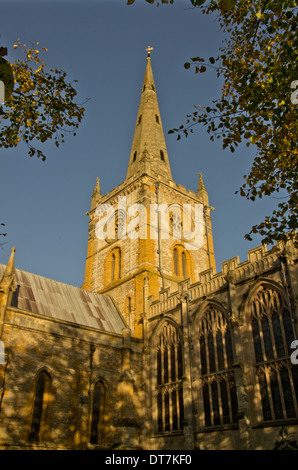 Holy Trinity church spire Stratford on Avon Stock Photo