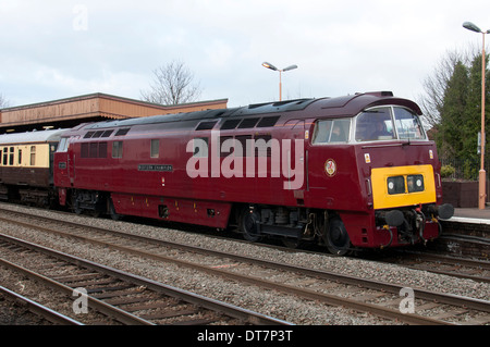 Preserved class 52 diesel locomotive No D1015 'Western Champion' at Leamington Spa, UK Stock Photo