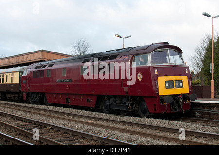 Preserved class 52 diesel locomotive No D1015 'Western Champion' at Leamington Spa, UK Stock Photo