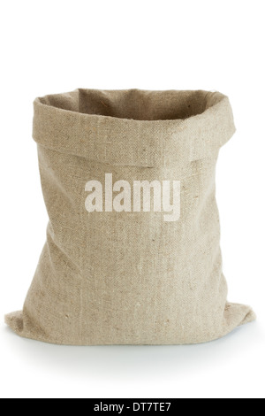 Linen sack isolated on white background Stock Photo