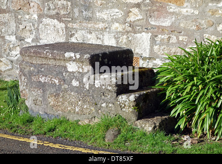 steps once used for entering a horse drawn carriage Stock Photo