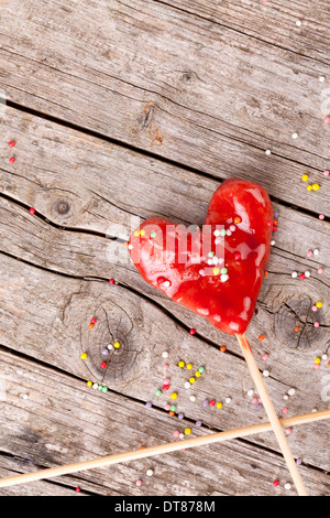 Marzipan Heart Lollipop Stock Photo