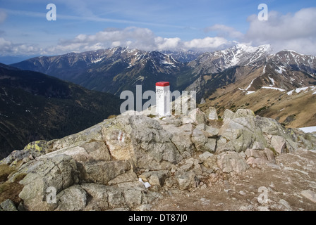 View from Beskid peak. Polish and Slovakian border, Zakopane Tatra Mountains Poland Stock Photo