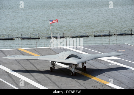 An X-47B Unmanned Combat Air System. Stock Photo