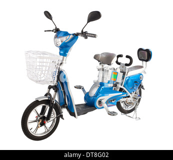 Electric bicycle the way to save the energy and for better health, the image isolated on white background Stock Photo