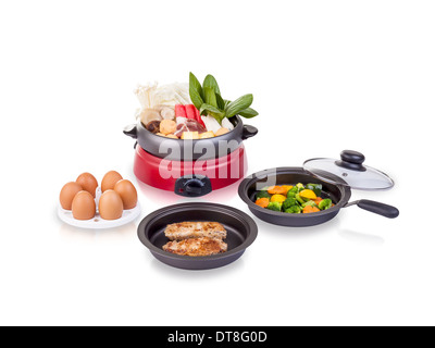 Electric cooking pot isolated on white background Stock Photo