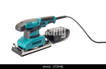 Electrical sander on white background Stock Photo