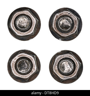 Wheel bolts and nut isolated on a white background Stock Photo - Alamy