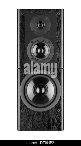 Black audio speaker, stereo equipment. Stock Photo