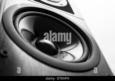 Black audio speaker, stereo equipment. Stock Photo