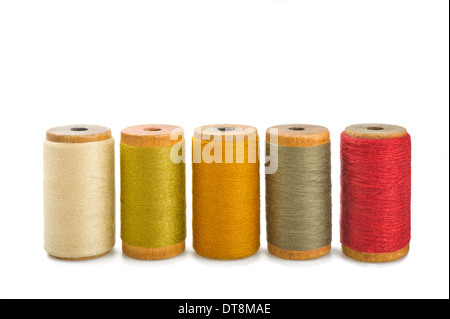 Colored spools of cotton thread Stock Photo