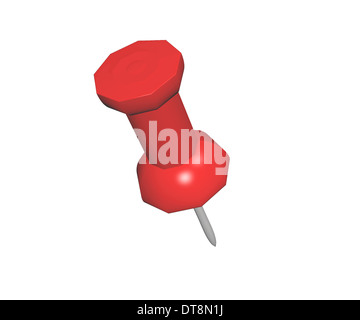 Red push pin isolated on white background. 3d illustration Stock Photo ...