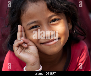 Smiling Cambodian girl Stock Photo