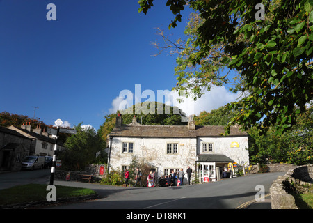 A traditional county signpost in a Yorkshire village. Stock Photo