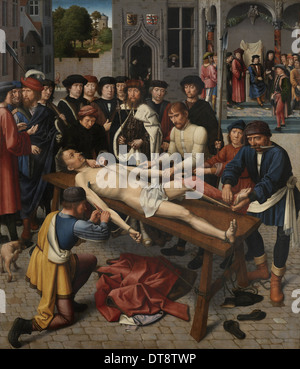 The Flaying of the Corrupt Judge Sisamnes (right panel), 1498. Artist: David, Gerard (ca. 1460-1523) Stock Photo
