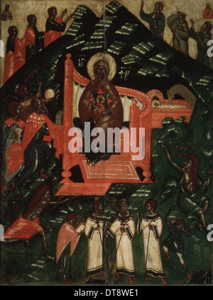 The Synaxis of the Virgin, End of 14th cen.. Artist: Russian icon Stock Photo